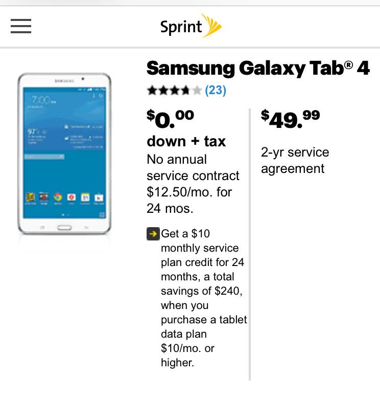 SprintStore0938's tweet photo. Latest deal at Sprint. Get your back to school Galaxy Tab 4 from us. mEddieSprint http://t.co/LZCuMJId6L