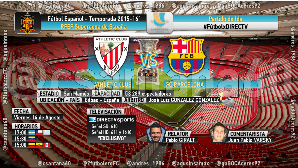 CriSantanaOk's tweet photo. #Athletic vs. #FCBarcelona
Relatos: @giraltpablo | Comentarios: @JPVarsky
#SupercopaxDIRECTV
Dale RT/FAV http://t.co/HhAHfQQclU