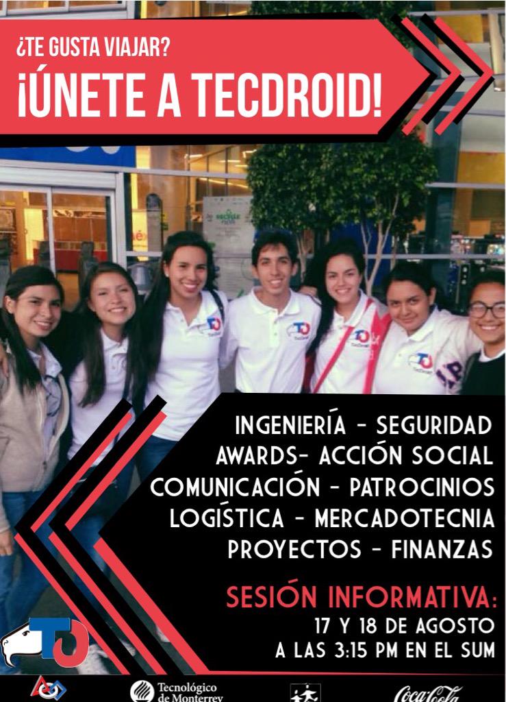 TecDroidOficial's tweet photo. ¡Los esperamos! #TecDroid #3354 http://t.co/OALNjmyjD6