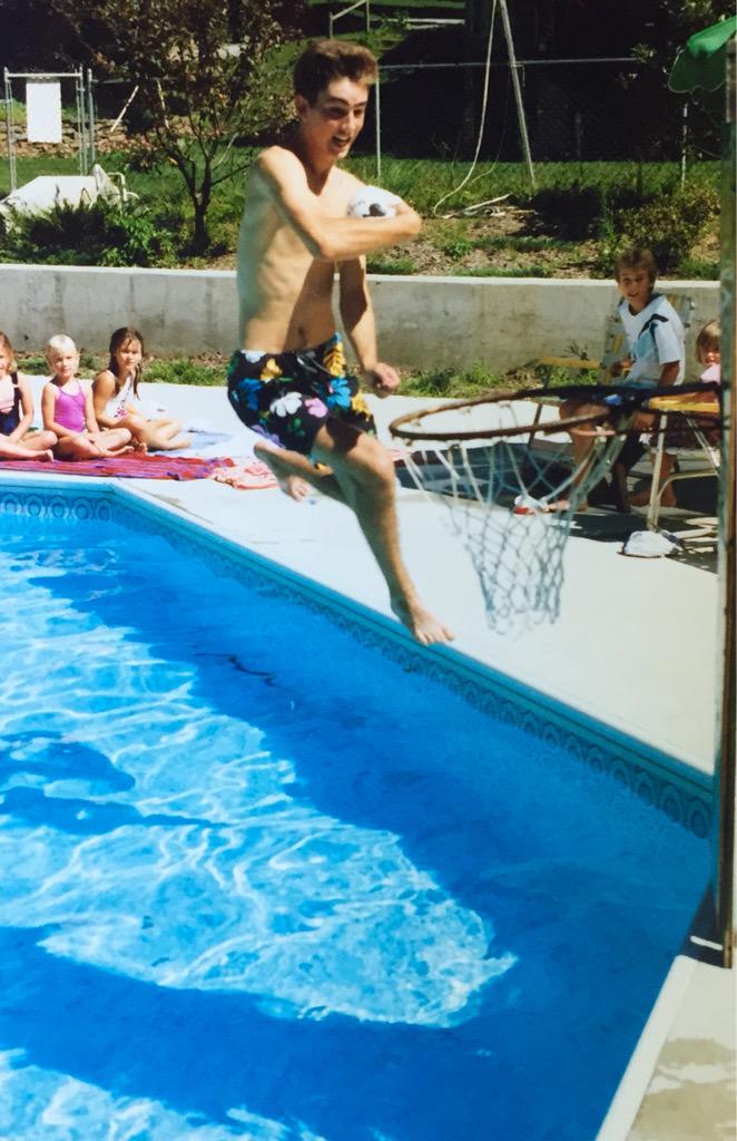 mcmageejr's tweet image. #TBT Summer fun, mid-80s. @marcportermagee to my left. In memory of #poolhoops &amp;amp; #Jams