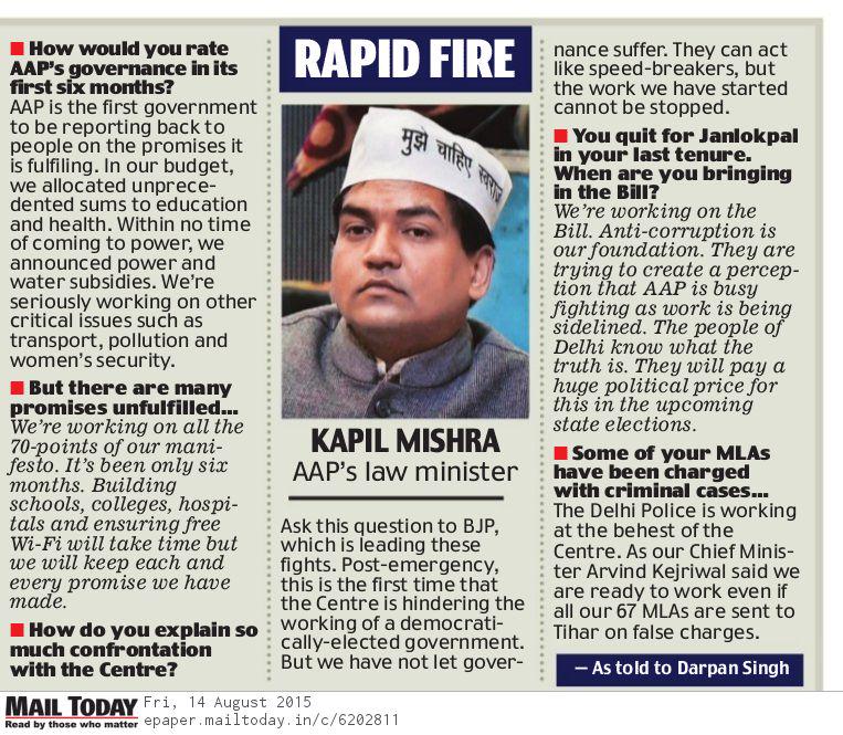 AAPInNews's tweet image. "We are working on all the 70-points of our manifesto" - Kapil Mishra #6monthsOfDelhiGovernance