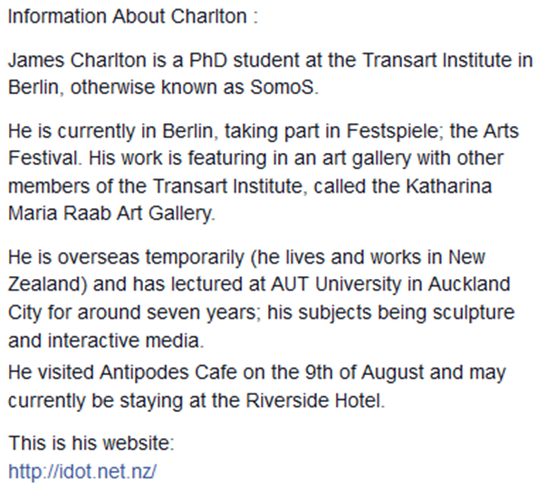KatrielJay's tweet photo. HELP - Stalker Skills Desperately Needed

#art #Berlin #festspiele #berlinerfestspiele #transart #James #Charlton #:3 http://t.co/pNzYk6G2Q7
