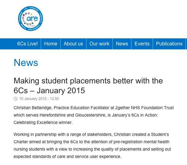 teamCNO_'s tweet photo. Great blog "Making student placements better with the #6Cs"

http://t.co/NkIlrsZzgp http://t.co/uFvd2nWS2j http://t.co/HNzNMTTj4G