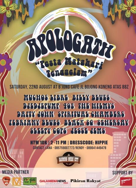 #APOLOGATH : Pesta Matahari Tenggelam | Dresscode: Hippie | Tomorrow at <a href="/bjong_resto/">bjong resto bandung</a> | 2-11 PM | HTM 10K |