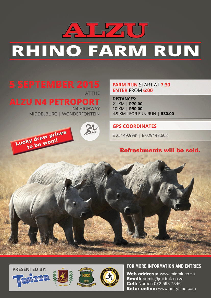 Rhino Run on the 5th of September - Hope to see you there!!!
#Running #ALZU_N4