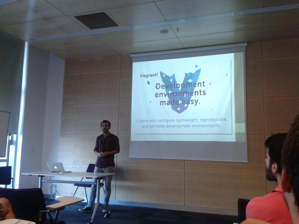 n11comDev's tweet photo. Our yesterday’s #n11comDevTalks was about #Vagrant by @mstzn36. Thanks Mesut ! http://t.co/ZCZ641dKra