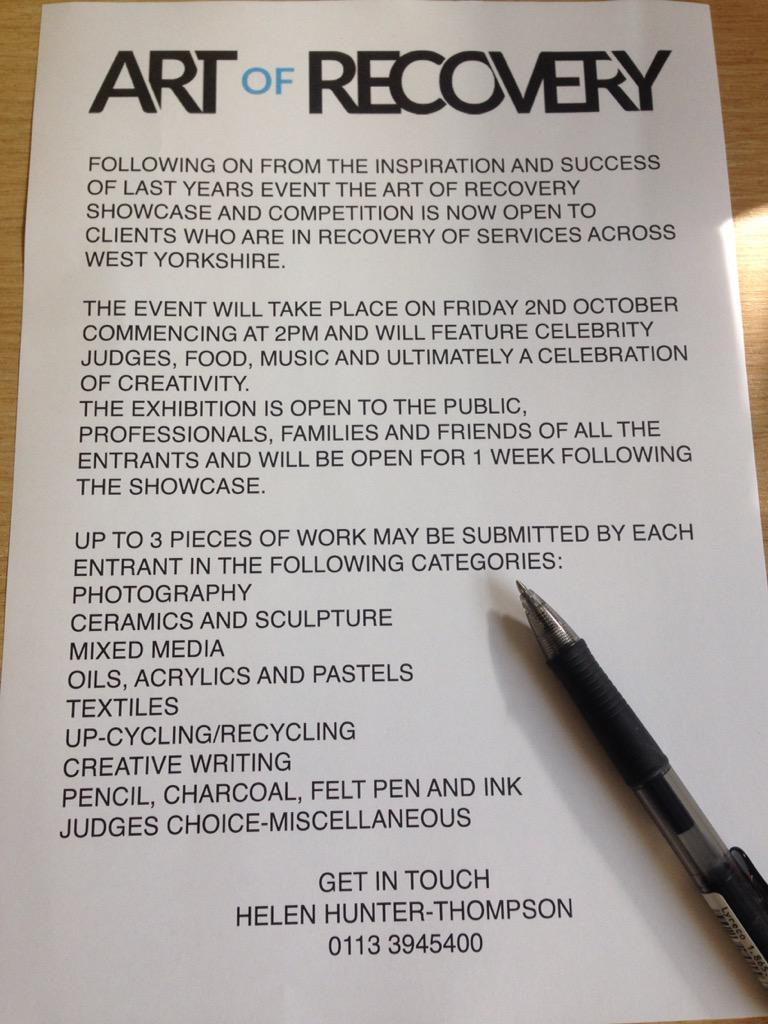 #theartofrecovery @CRIMabgate <a href="/RecoveryLeeds/">Recovery Leeds</a> <a href="/LeedsArtsParty/">The Leeds Arts Party</a> #leeds #recovery #mentalillness #addiction