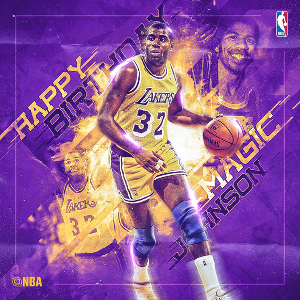 NBA's tweet photo. Join us in wishing the legendary @MagicJohnson a HAPPY BIRTHDAY! http://t.co/nckqRVc2yH
