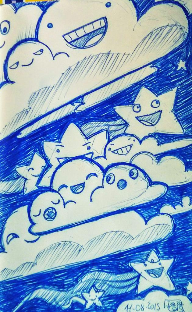 #stars #FallingSkies #illustration #DoodleArt #sketch #blue #conceptart