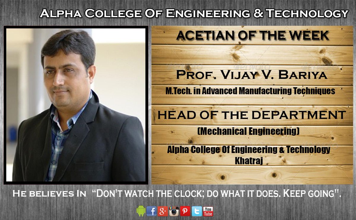 acetcampus's tweet photo. We hereby introduce our Head Of The Mechanical Engineering Department Prof. Vijay V. Bariya http://t.co/LuuLUCgfIe