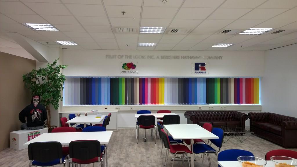 EPSPrinting's tweet photo. Did you know we can print on almost anything? Including blinds, like these ones we did for Fruit of the Loom. http://t.co/54bgWLqWsC
