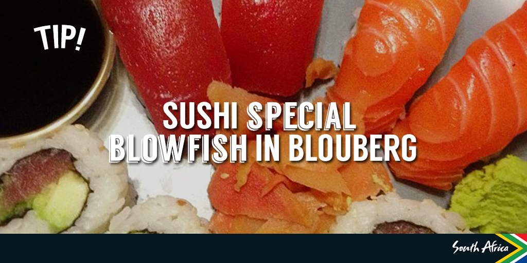 TIP: elke woensdag + zondag tussen 17:00 - 20:00 uur sushi voor de helft van de prijs bij <a href="/blowfishCTN/">Blowfish Restaurant</a> #kaapstad