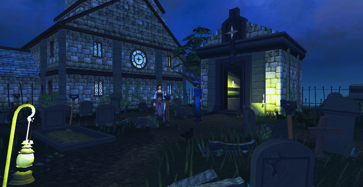 AmazonkatyRS's tweet photo. When you log into @RuneScape &amp; a great photo opportunity of the eerie Lumbridge graveyard comes upon you. #Capture_It http://t.co/f8VZFeFc7O