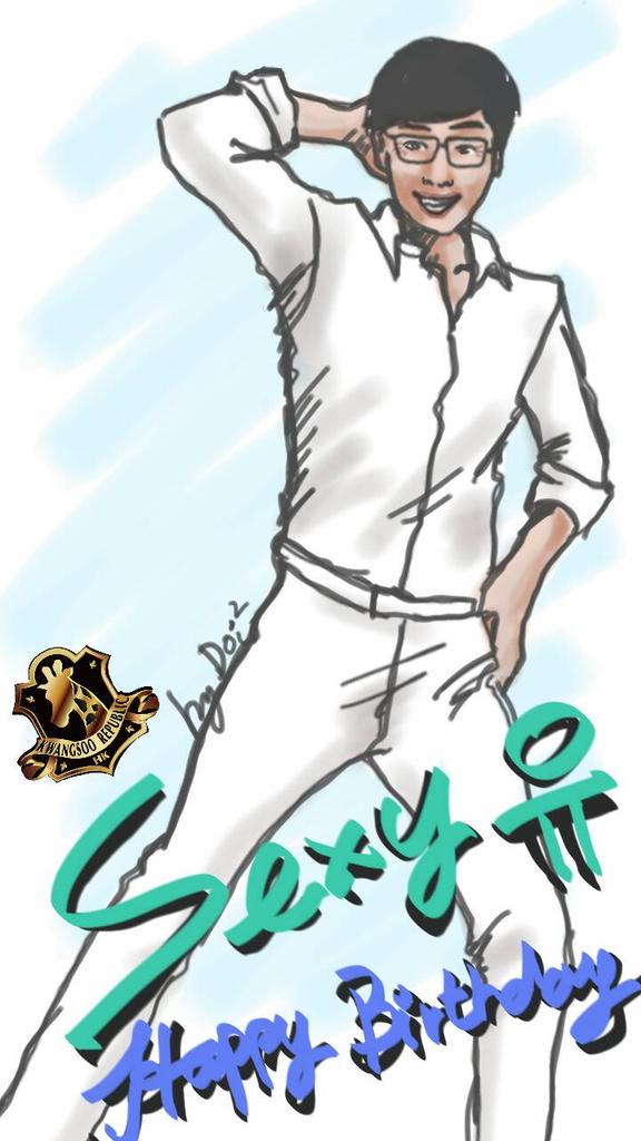 Happy Birthday to MC Yoo!! Jae Suk oppa, keep running, keep dancing! (Drawn by Admin Doi) 
