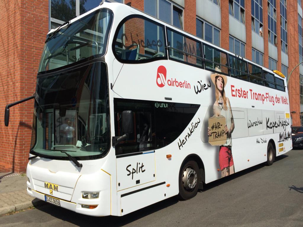 Airberlin Our Airtramp Bus Starts Now At Our Hq And Will Be At Berlin Hermannplatz At 1 Pm Look For The Best Spot Http T Co Vasx3yfgex