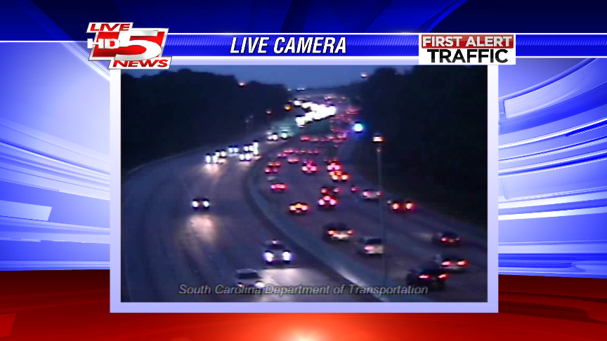 Live5Traffic's tweet image. I-26 at Midland Park, there's a police vehicle on the side of the road, possible stalled car. Use caution.