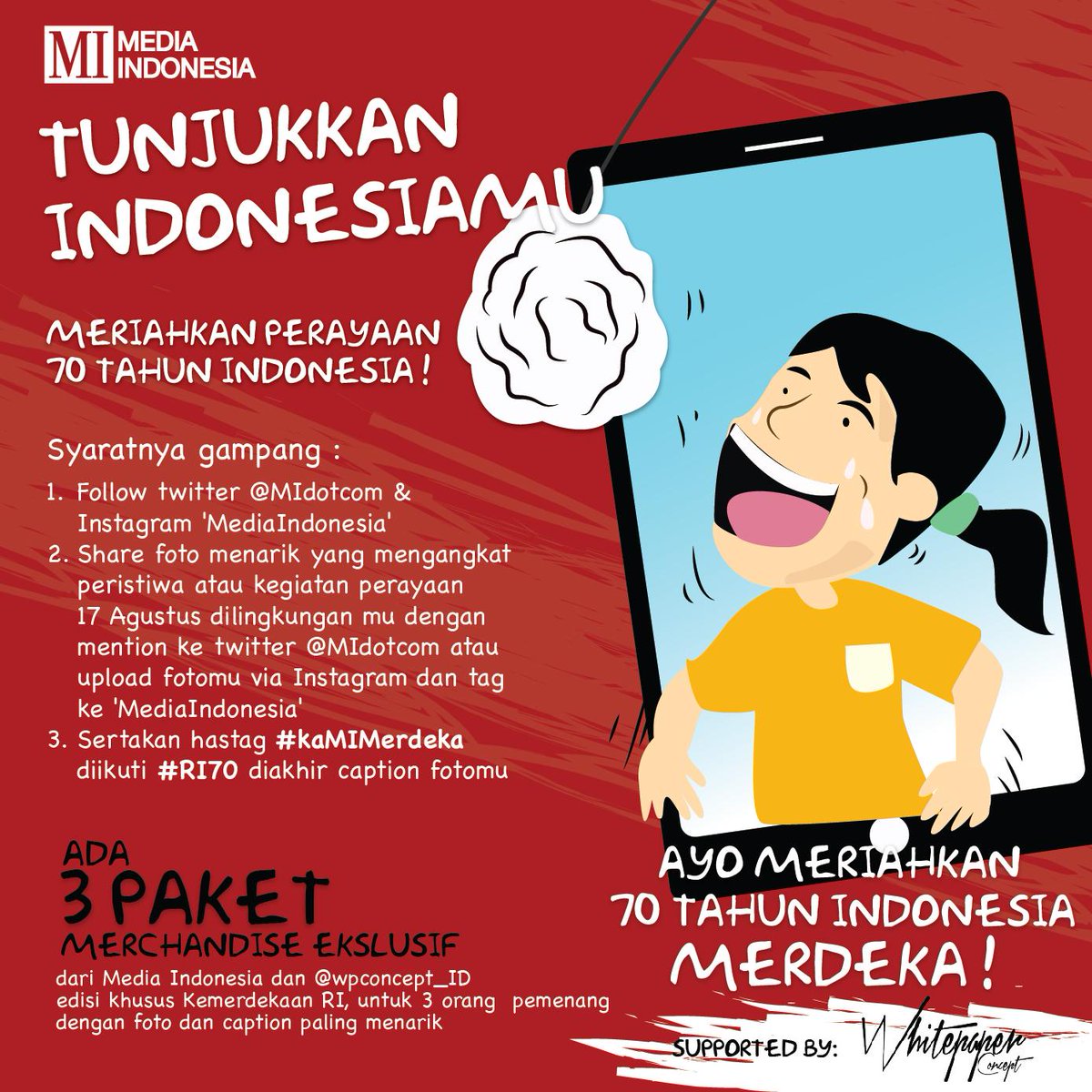 Mau Dapat Merchandise Dengan Design Ekslusif Khusus Kemerdekaan Dari <a href="/wpconcept_ID/">Whitepaper Concept</a> ,Ayo Ikutan #kaMIMerdeka #RI70