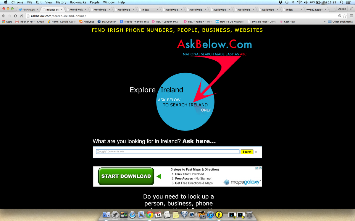 AskBelow's tweet image. The bright colours have been toned down and  askbelow.com/ireland is easy on the eye. Search the web in #Ireland
