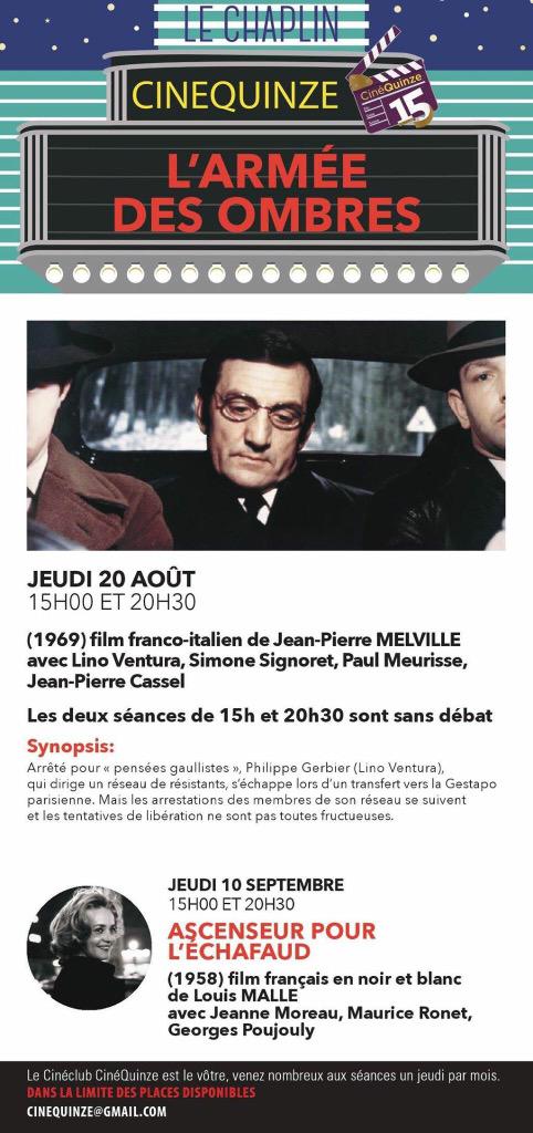 Jeudi 20/08, 2 séances: 15h et 20h30 <a href="/CinemasChaplin/">Cinémas Chaplin</a> <a href="/mairie15/">Mairie du 15</a> On vous attend nombreux !! PGB #Paris15 <a href="/Laplaud_David/">David LAPLAUDTULASNE</a>
