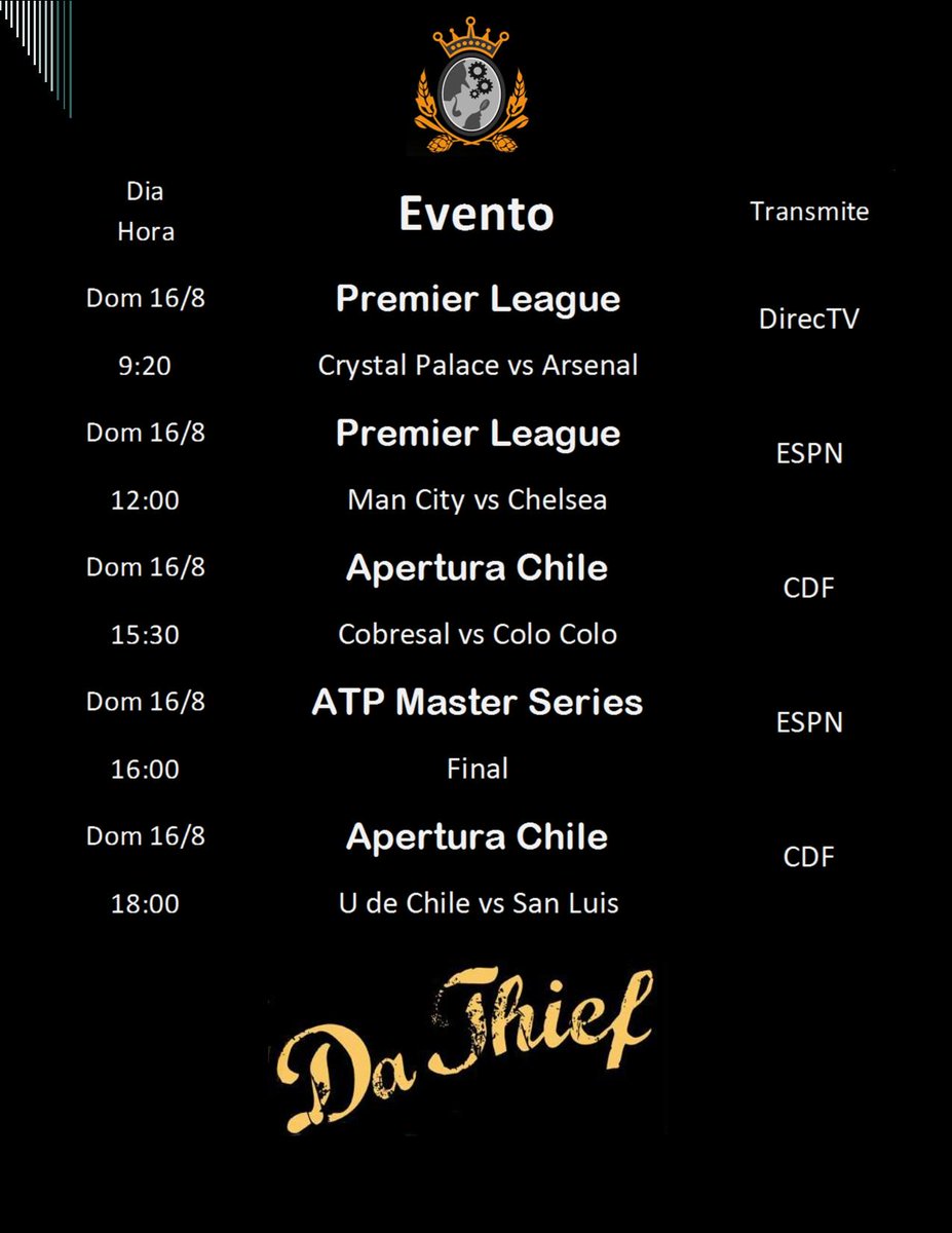 CervezaDaThief's tweet photo. Revisa los eventos más importantes del fin de semana en el deporte mundial. Abre una @CervezaDaThief y dsifruta http://t.co/nfBVKzqDkh