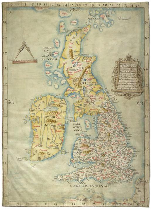 amazingmap's tweet image. Map of the British Isles, presented to King Henry VIII in 1537