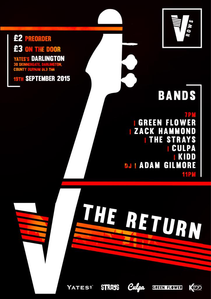 | Band Night | £2 | 7pm - Late |
| 4 Bands - 1 Solo - 1 DJ |

All for charity - <a href="/Yates_Darlo/">Yates's Darlington</a> 

facebook.com/fiverows