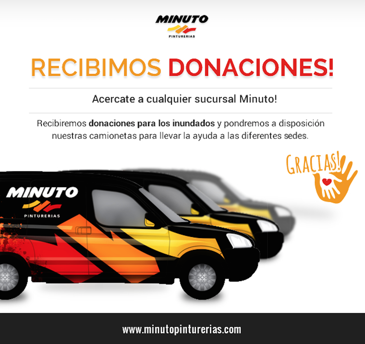 Minutoteinspira's tweet photo. #MinutoPinturerias abre sus sucursales para recibir donaciones y pone a disposición sus camionetas. http://t.co/3Z2UsuyAdB