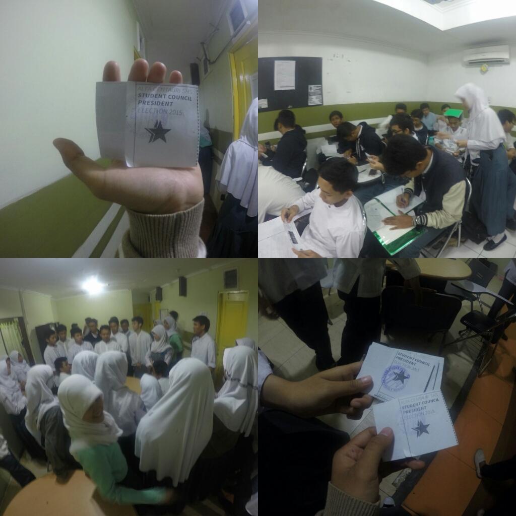 Suasana pemilihan ketua OSIS hari ini☺