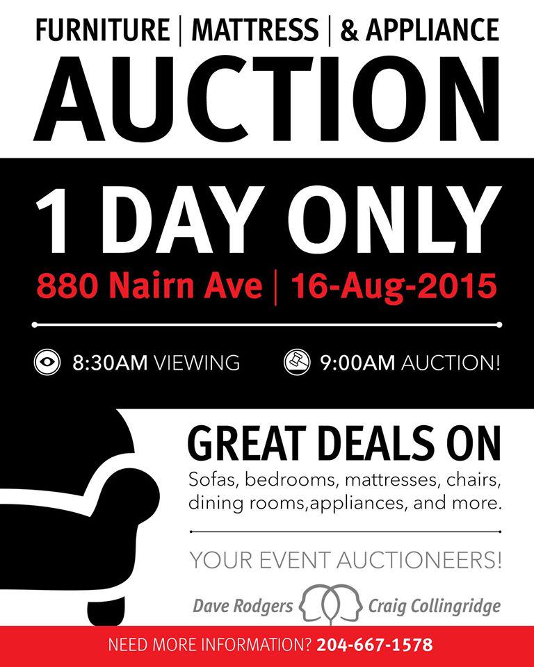 Dufresne Furniture & Appliances on Twitter "Join us for our auction