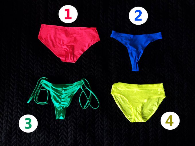 Which pantie do you want I wear for the next selfie ? Choose 1,2,3 or 4 😜 #JessiesCrazyWeek http://t<a href="/tag/jessiescrazyweek"class="tags"><span>#jessiescrazyweek</span></a>