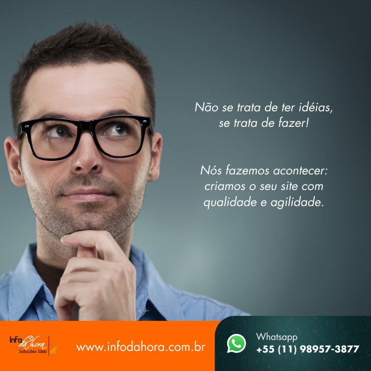 Infodahora's tweet photo. Não se trata de ter idéias, se trata de fazer!
Nós #azemos acontecer: #Criamos o seu #Site com qualidade e agilidade. http://t.co/OcqY7UIafZ