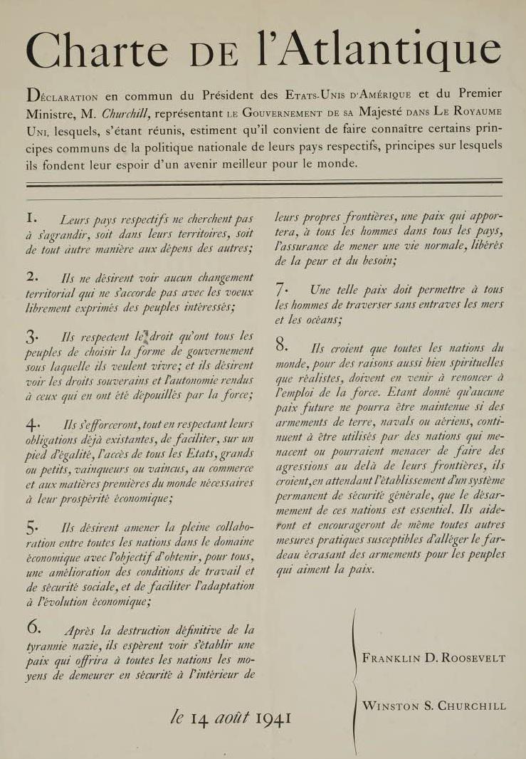 Charte De L Atlantique 1941