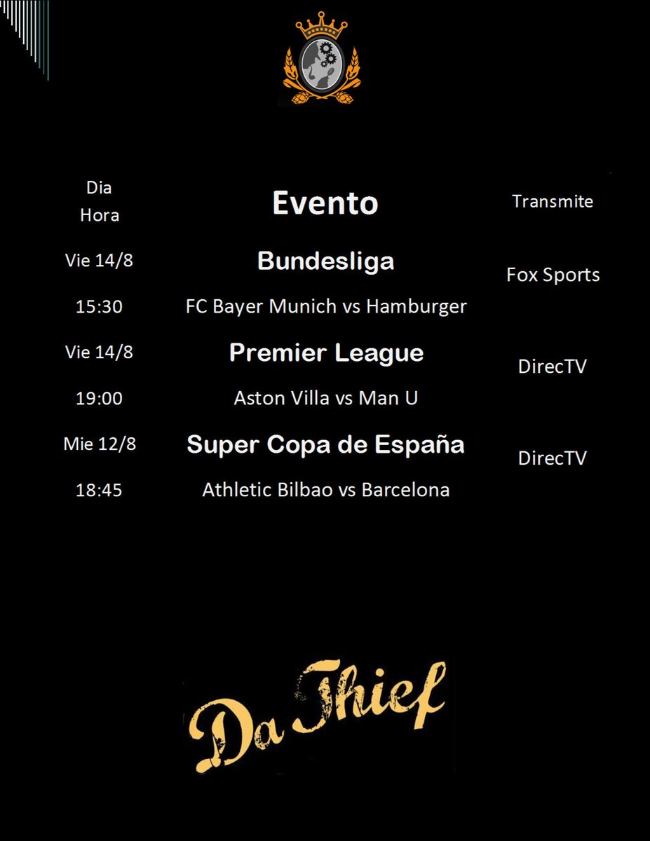 CervezaDaThief's tweet photo. Super Copa de España, debut del @kingarturo23 en el Bayer lo mas destacado de este viernes. http://t.co/sHESgs5BpQ