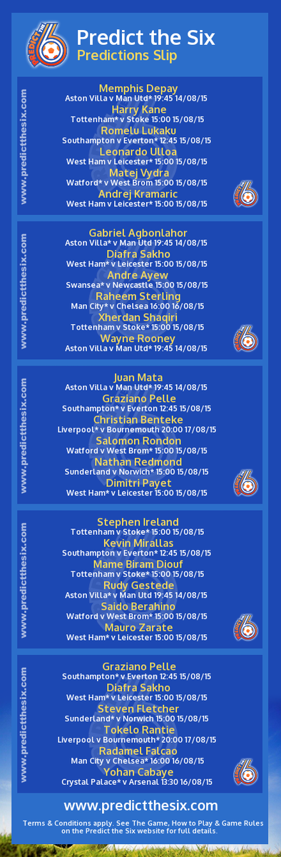 Teen1e1's tweet photo. I just predicted 6 ANYTIME goalscorers for £1 for a chance to win £10,000 @PredictTheSix! https://t.co/2BTz74NUHt http://t.co/1pi1aT5Dgk
