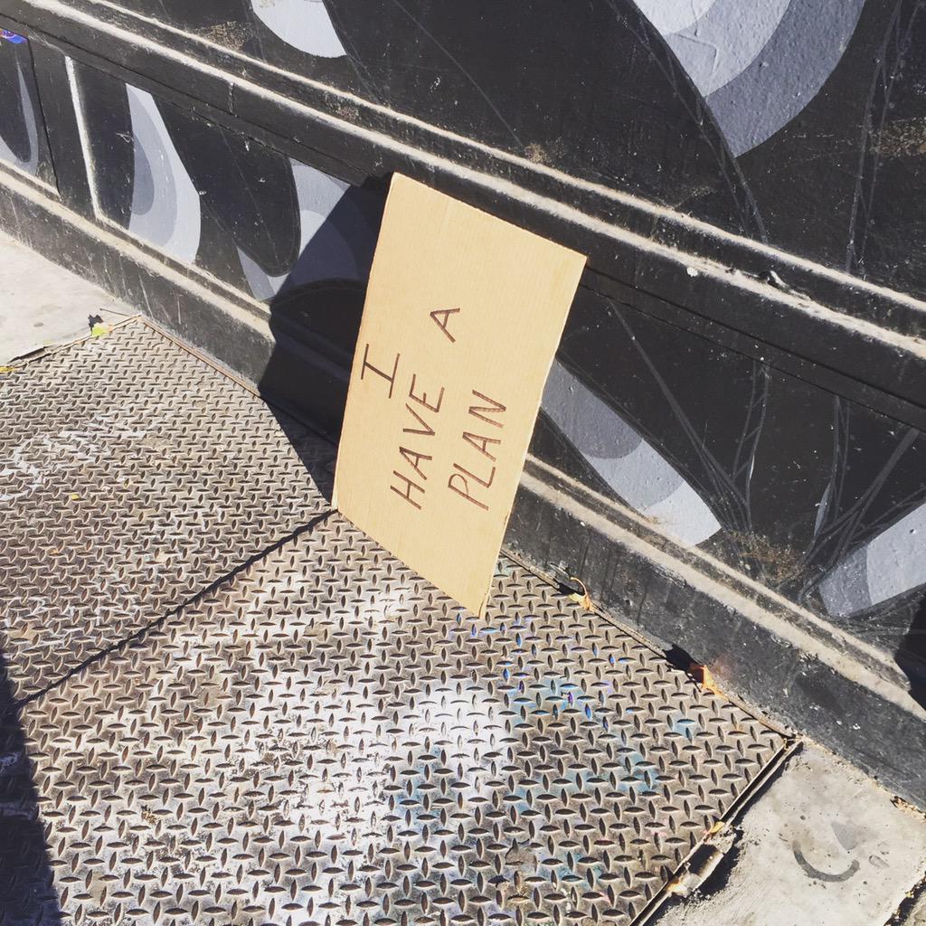 treadfastfit's tweet image. Sometimes you just have to tell yourself, "I have a plan." #streetart #ihaveaplan