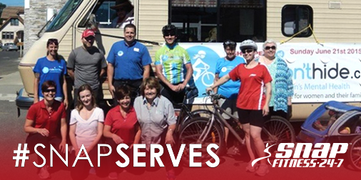 snapfitness's tweet photo. Snap Fitness Duncan supported “Ride Don’t Hide"; a bike ride hosted by the Canadian Mental Health Assoc. #SnapServes http://t.co/evAd1VsK8e