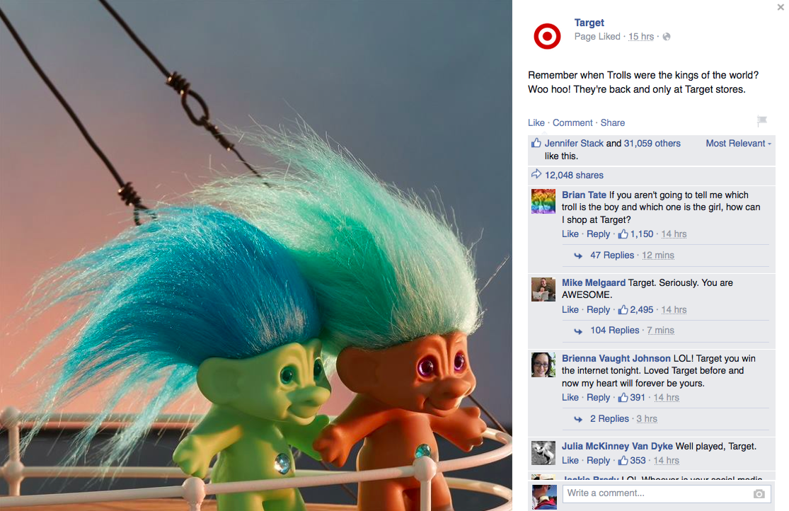 Adweek's tweet photo. .@Target loved the guy who trolled its haters, judging by this genius Facebook post. http://t.co/ikymHZSmUY http://t.co/GWXKyroW0K