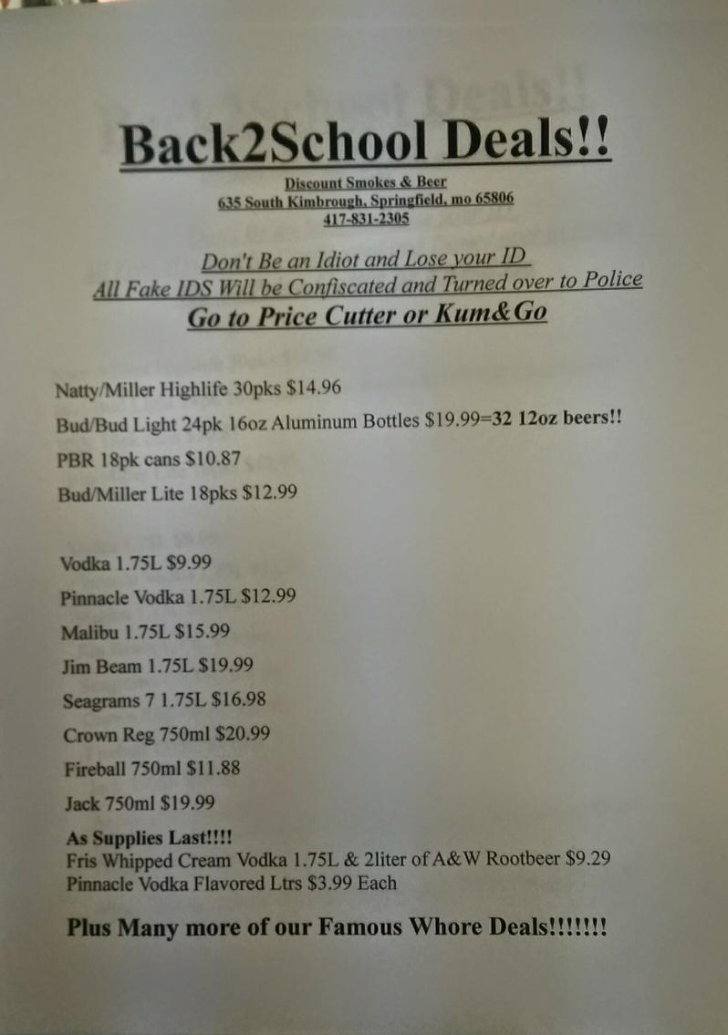 Discount_Smokes's tweet photo. Deals to help cope with Monday. @Only_in_SPFD @Wasted_in_Spfd @BearProbs http://t.co/77IDfgpDBD