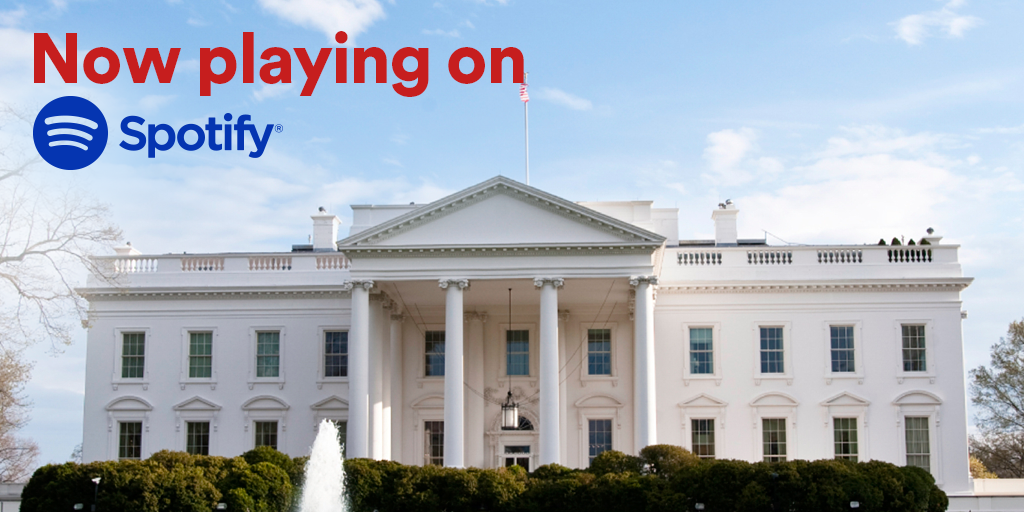 Spotify's tweet photo. The @WhiteHouse is now on Spotify! Celebrate summer with President Obama's #POTUSplaylist 🇺🇸 http://t.co/lUVxwVM9vj http://t.co/gOwCSMzl7A