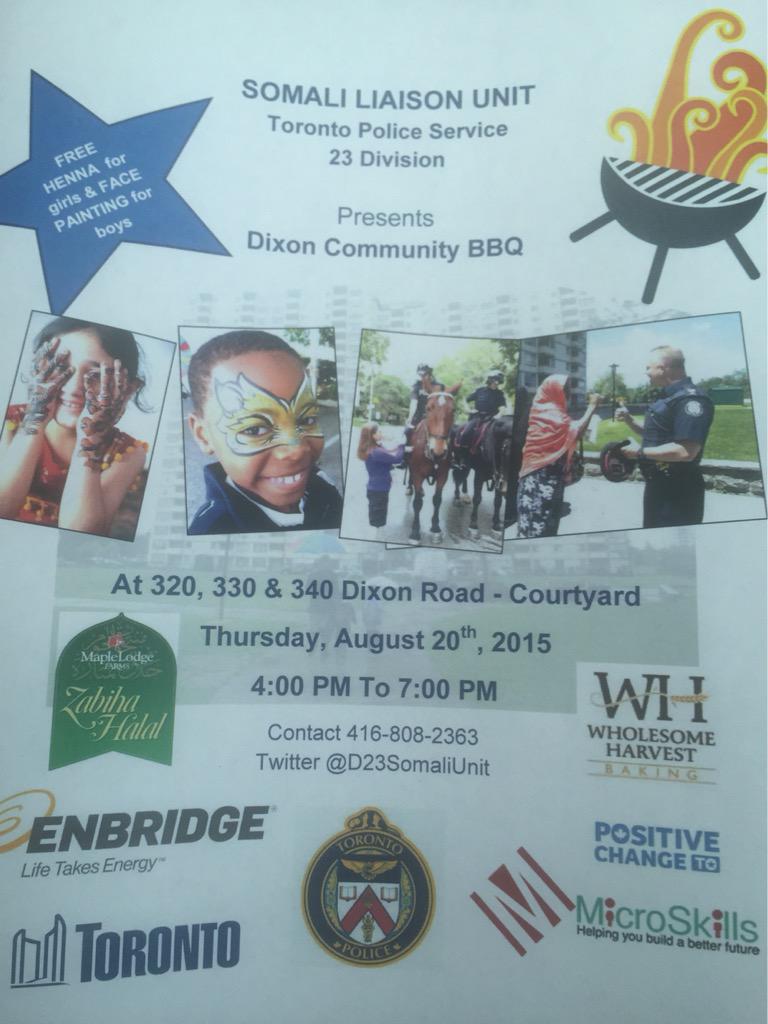 tpsyogi's tweet photo. Pls join us on Thursday #Dixonbbq @psitivechangeTO @MicroSkills @TorontoPolice @RyanCP23 @ronboyceDPSU http://t.co/HSOJIsgR3h