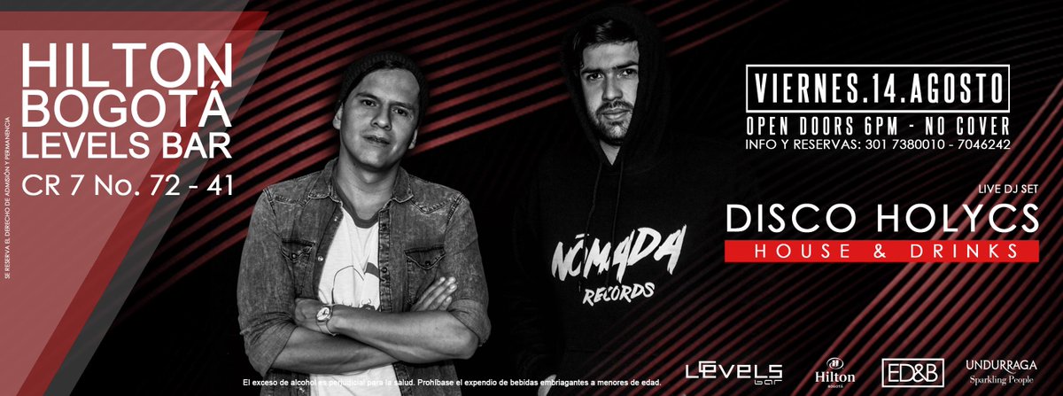Esta noche los <a href="/DiscoHolycs/">Disco·Holycs</a> estarán por primera vez en <a href="/LEVELSBARBOGOTA/">LEVELS BAR</a> desde las 9pm.