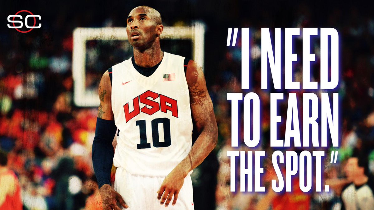 SportsCenter's tweet image. Kobe Bryant says he doesn't want a spot on the U.S. basketball team handed to him. es.pn/1Wqbjyz