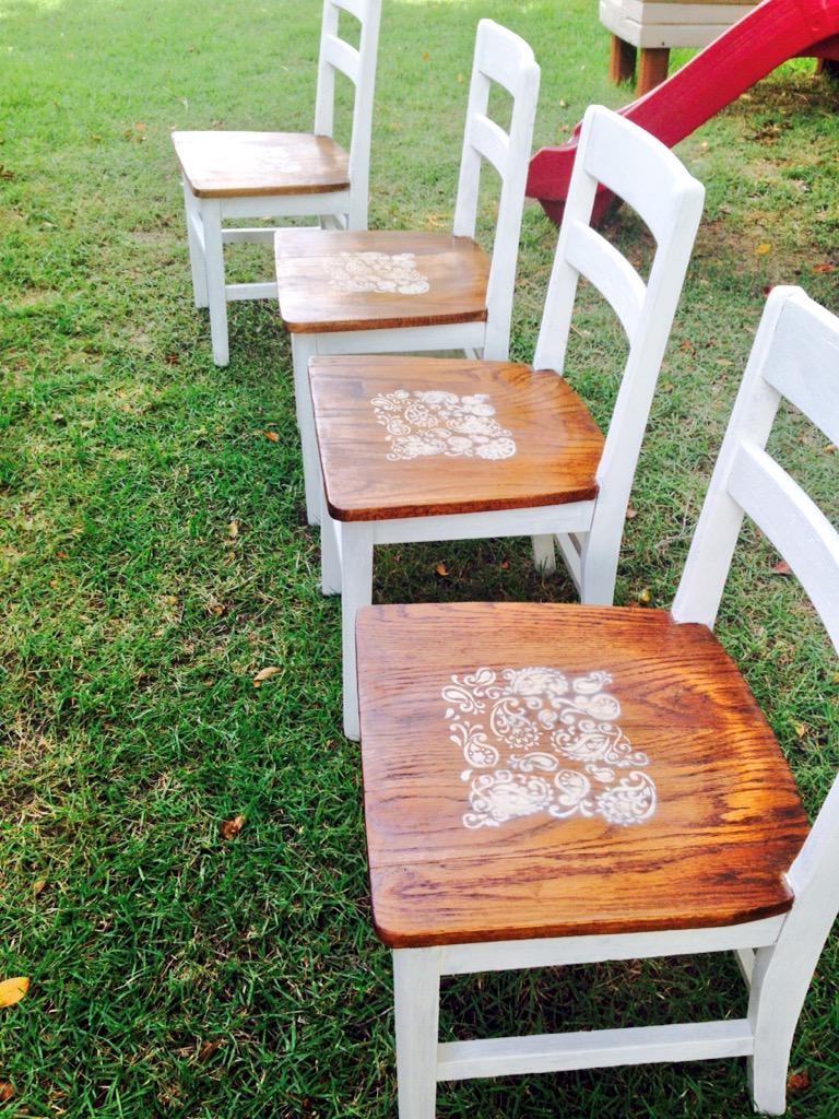TheSloopers's tweet photo. Stenciling and refinishing some chairs #stencil #refinish #woodworking #furniturerepair http://t.co/FlpEbzxPsN