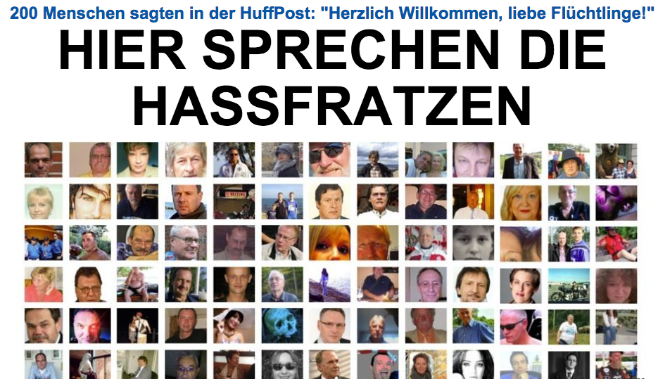 HuffPostDE's tweet photo. 200 Menschen sagten zu den Flüchtlingen #GutDassIhrDaSeid - hier sprechen die #Hassfratzen http://t.co/HgVeqxdEow http://t.co/VHBKkUEMRY