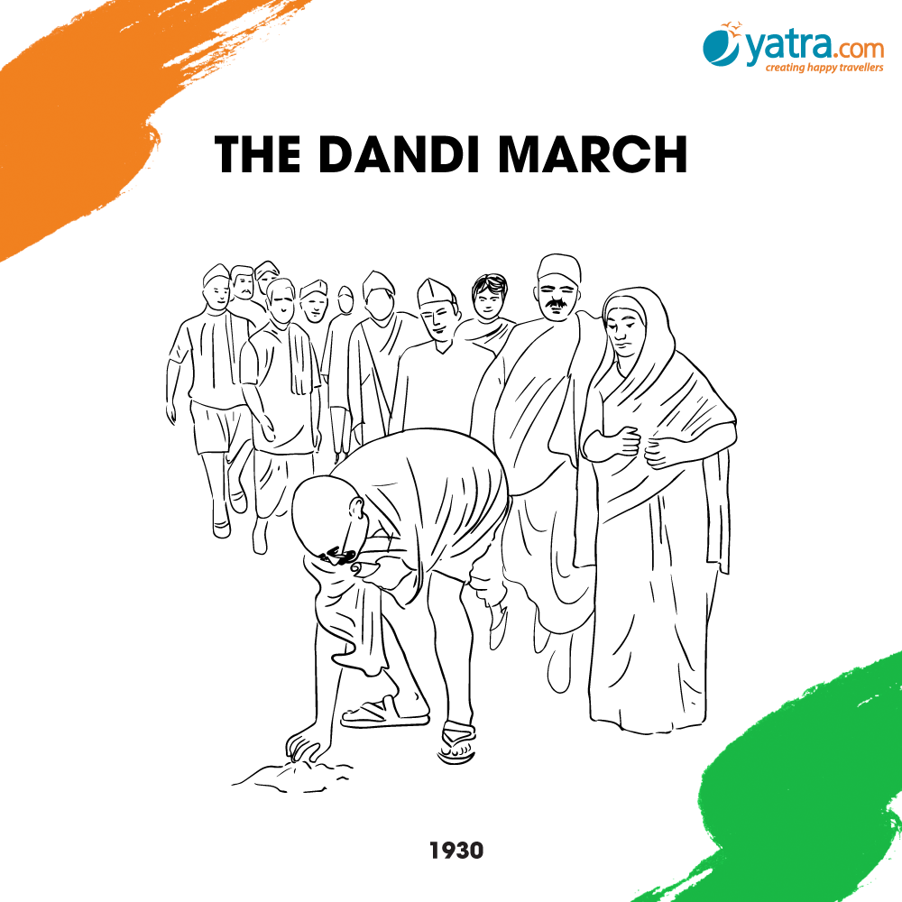 On Indias Independence Day Google doodles Mahatma Gandhis 1930 Dandi  March  News18