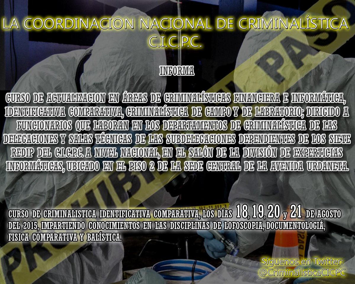 @KHVISIIP @jsierraltacicpc <a href="/DouglasRicoVzla/">Douglas Rico</a> <a href="/DChavezCICPC/">Domingo Chavez CICPC</a> <a href="/jmendezcicpc/">JHONNY RAFAEL MÉNDEZ DUQUE</a> <a href="/inspectoria2014/">Inspectoria General Nacional</a>