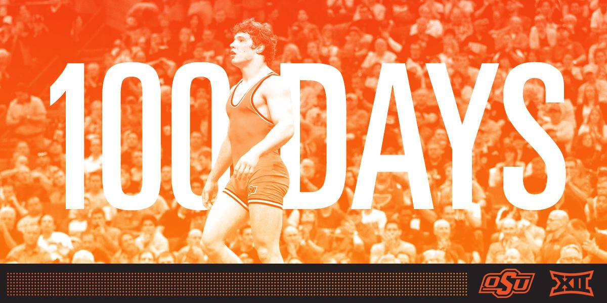 CowboyWrestling's tweet photo. The official countdown has begun!! 100 DAYS UNTIL THE FIRST HOME DUAL! #okstate #cowboystate http://t.co/m35g1wPv5S