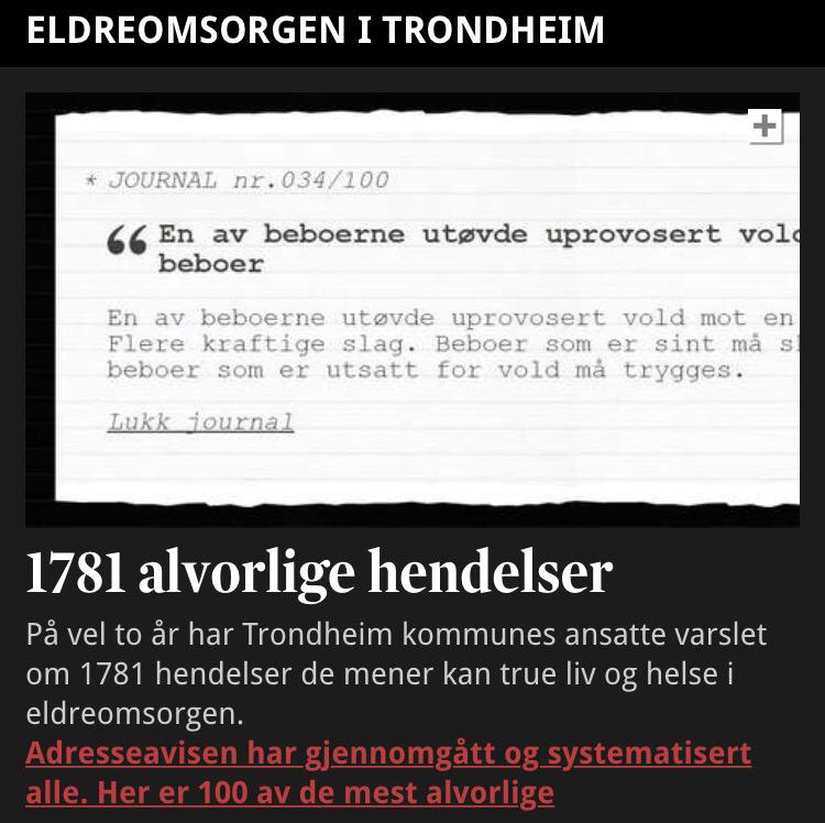 Feilmedisinering, vold, trusler og manglende oksygentilførsel. Herregud, så jævlig <a href="/adresseavisen/">Adresseavisen</a> #Trondheim
