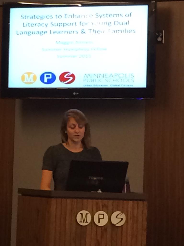 Humphrey Fellow Maggie presents on Early Childhood engagement w/Latino families <a href="/HHHSchool/">Humphrey School</a> <a href="/MPSMultilingual/">MPS Multilingual</a>