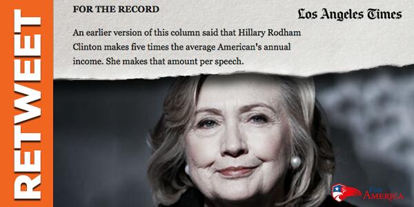 ForAmerica's tweet photo. What a correction. RT if you think Hillary is out of touch with everyday Americans http://t.co/wuWEYdKmgU
